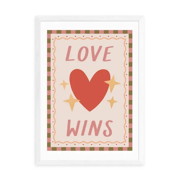 Love Wins Art Print - Pink, Archival Paper