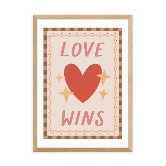 Love Wins Art Print - Pink, Archival Paper