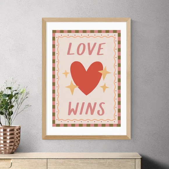 Love Wins Art Print - Pink, Archival Paper