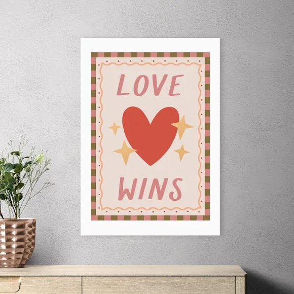 Love Wins Art Print - Pink, Archival Paper
