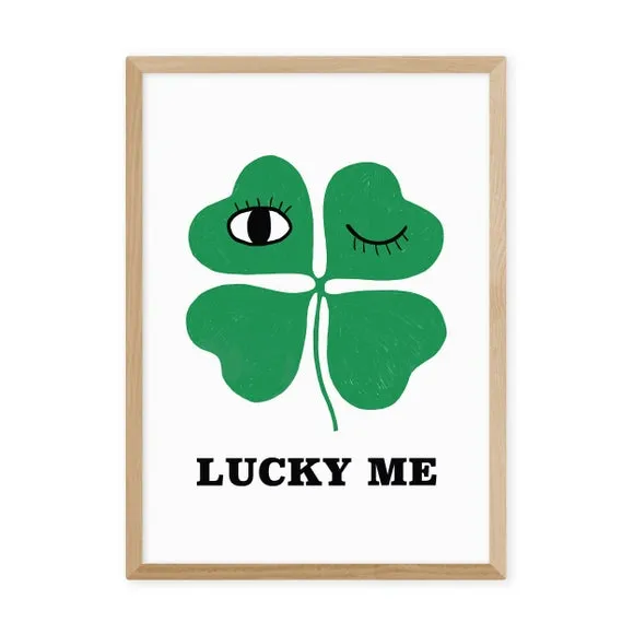 Lucky Me Art Print - Green
