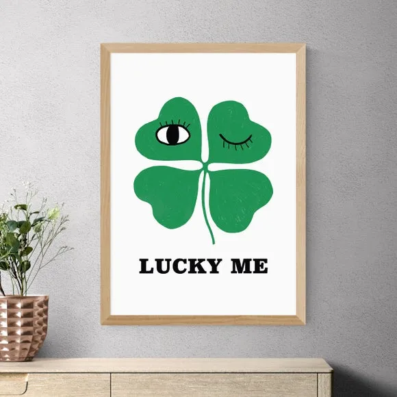 Lucky Me Art Print - Green