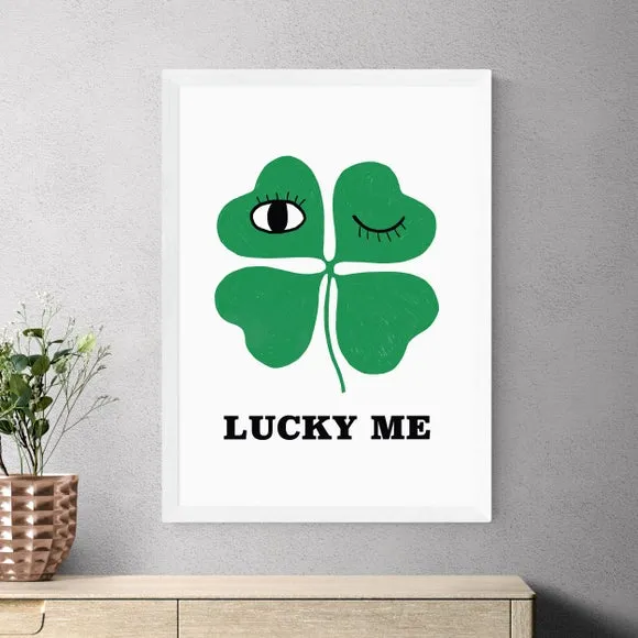Lucky Me Art Print - Green