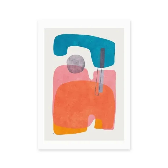 Lumina Framed Print - Orange, Watercolour