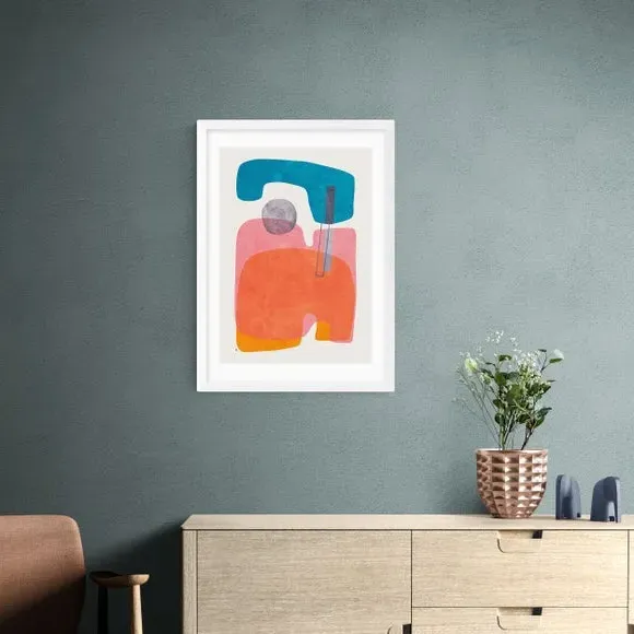 Lumina Framed Print - Orange, Watercolour