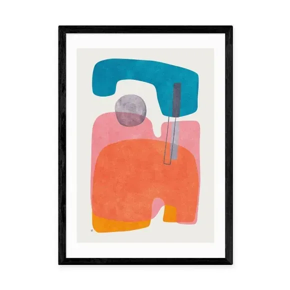 Lumina Framed Print - Orange, Watercolour