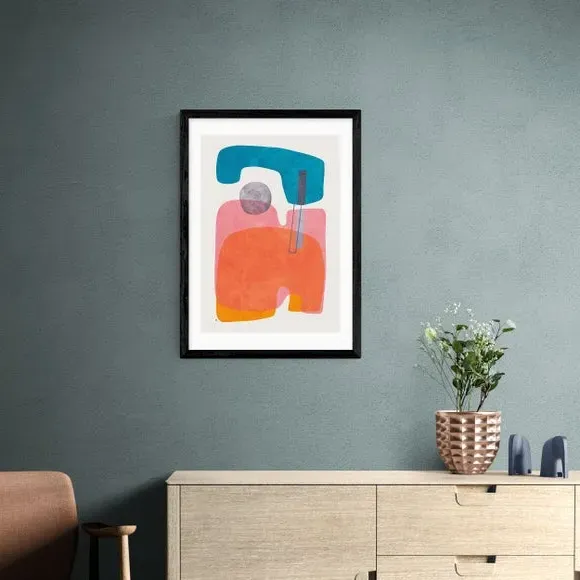 Lumina Framed Print - Orange, Watercolour