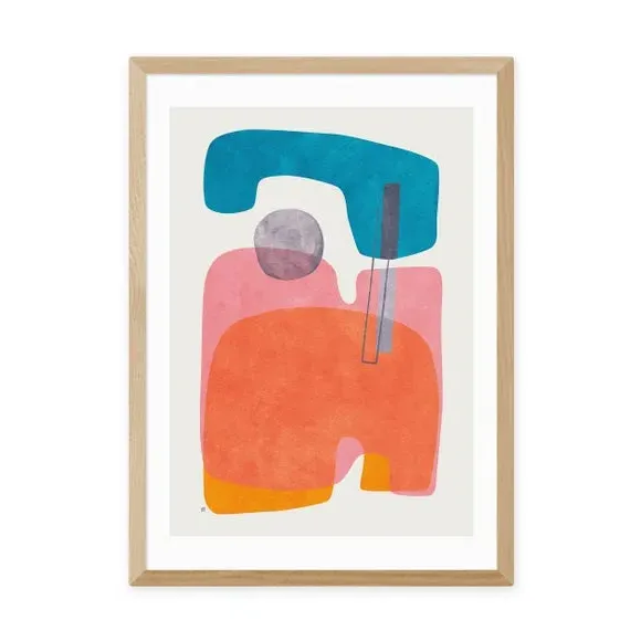 Lumina Framed Print - Orange, Watercolour
