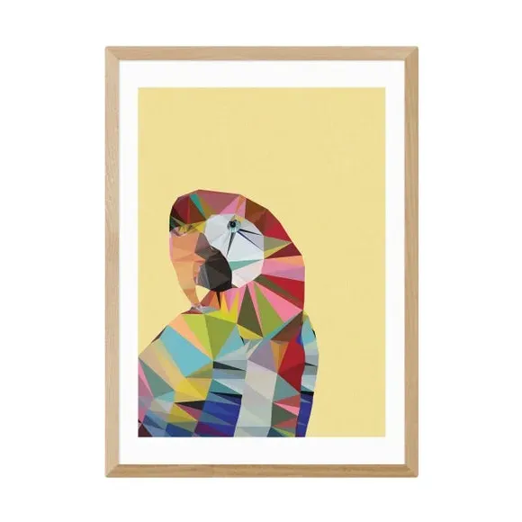 Macaw Wall Print - Yellow, Archival Paper