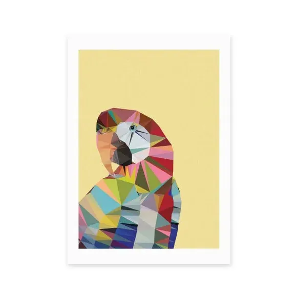 Macaw Wall Print - Yellow, Archival Paper image
