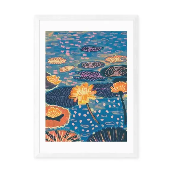 Magic Pond Wall Print - Blue, Watercolor
