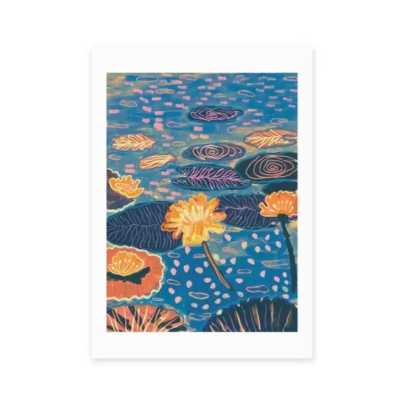 Magic Pond Wall Print - Blue, Watercolor