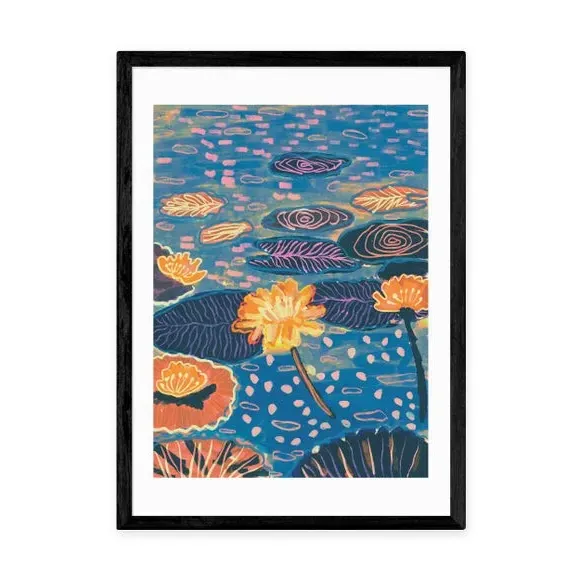 Magic Pond Wall Print - Blue, Watercolor