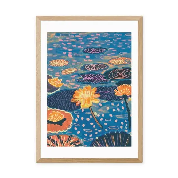 Magic Pond Wall Print - Blue, Watercolor