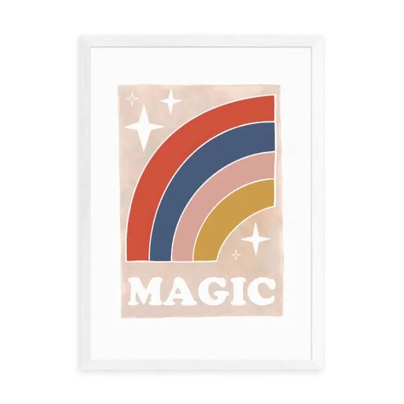 Magic Rainbow Wall Print - Pink, Archival Paper