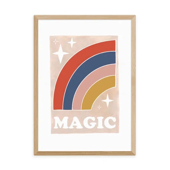 Magic Rainbow Wall Print - Pink, Archival Paper