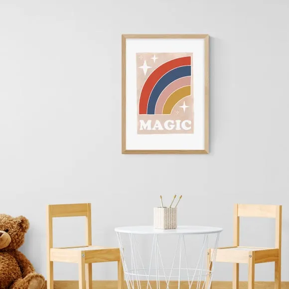 Magic Rainbow Wall Print - Pink, Archival Paper
