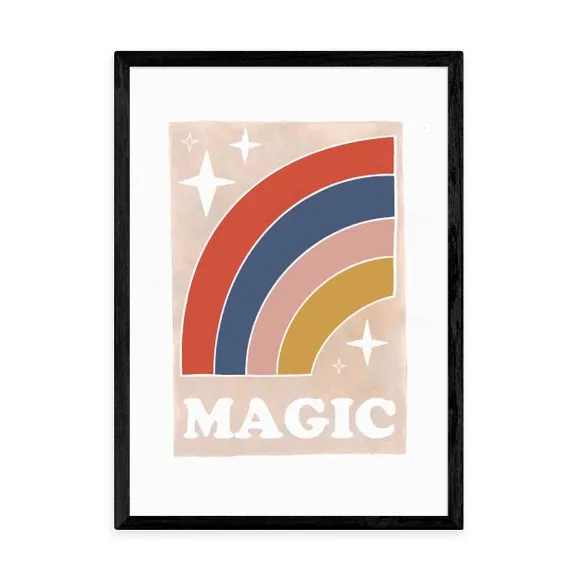 Magic Rainbow Wall Print - Pink, Archival Paper