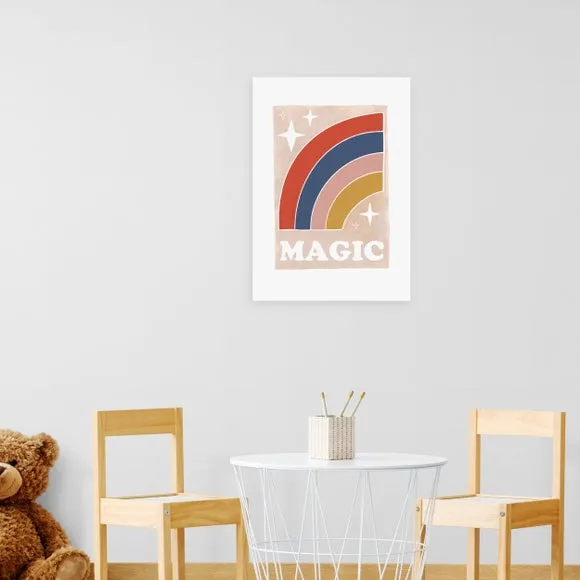 Magic Rainbow Wall Print - Pink, Archival Paper image