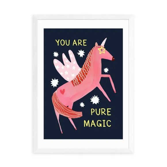 Magic Unicorn Wall Print - Pink