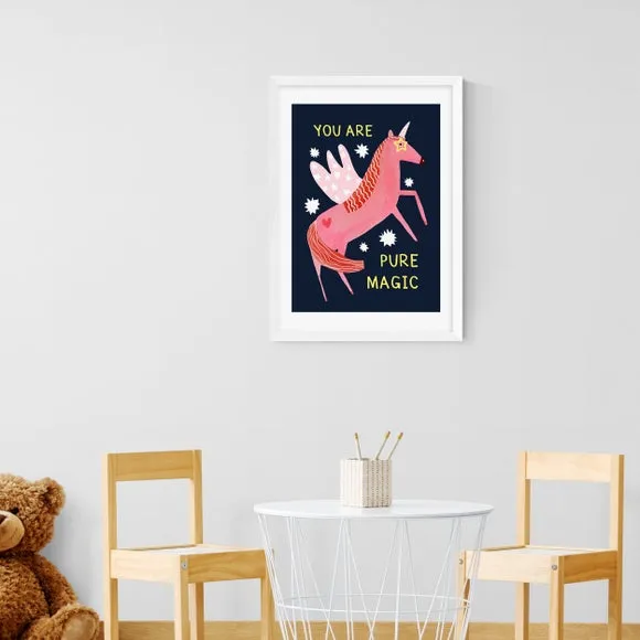 Magic Unicorn Wall Print - Pink