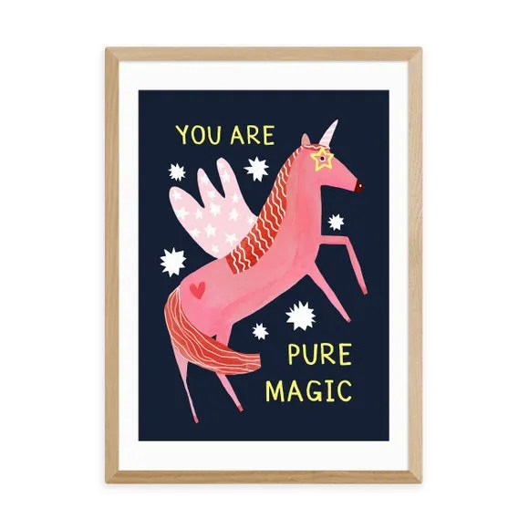Magic Unicorn Wall Print - Pink