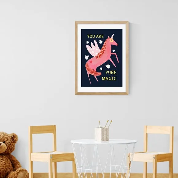 Magic Unicorn Wall Print - Pink