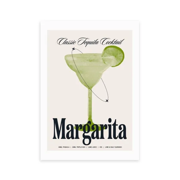 Margarita Wall Print - Green, Paper