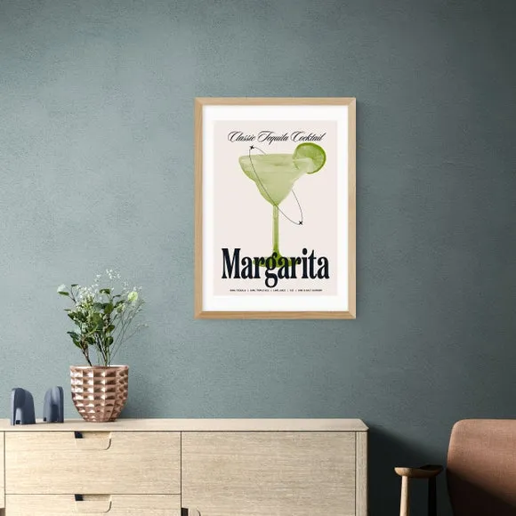Margarita Wall Print - Green, Paper