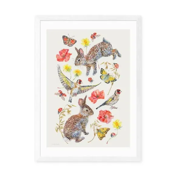 Meadow Birds Art Print - Multicolor