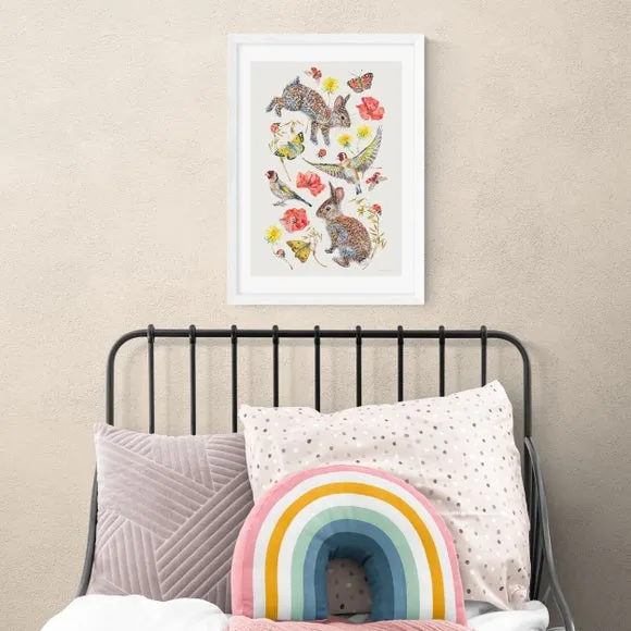 Meadow Birds Art Print - Multicolor
