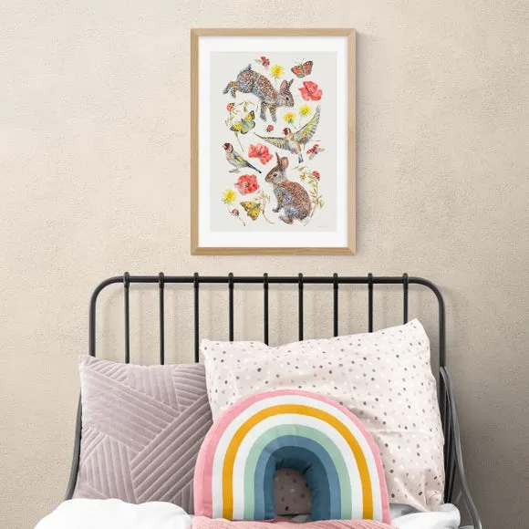 Meadow Birds Art Print - Multicolor