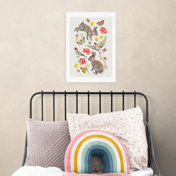 Meadow Birds Art Print - Multicolor image