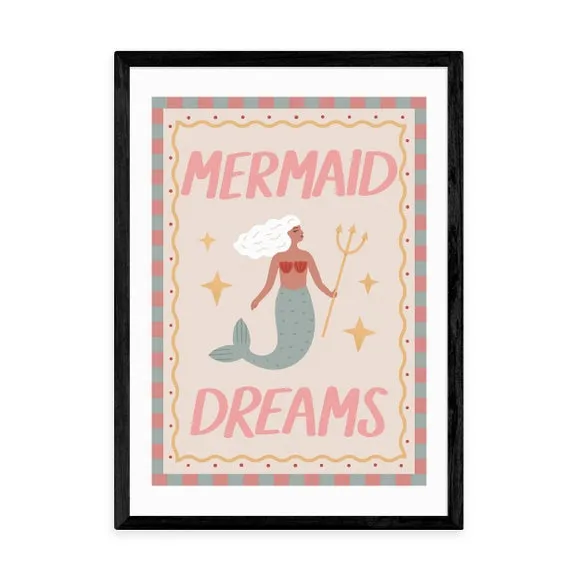 Mermaid Dreams Art Print - Pink