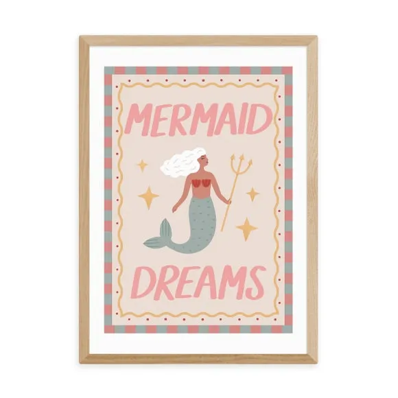 Mermaid Dreams Art Print - Pink