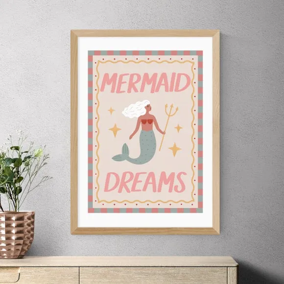 Mermaid Dreams Art Print - Pink
