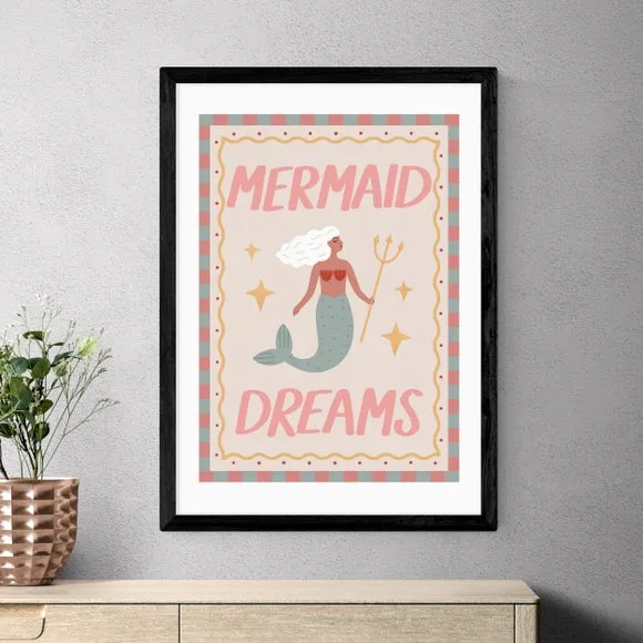 Mermaid Dreams Art Print - Pink
