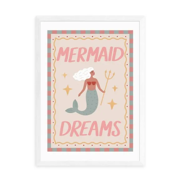 Mermaid Dreams Art Print - Pink