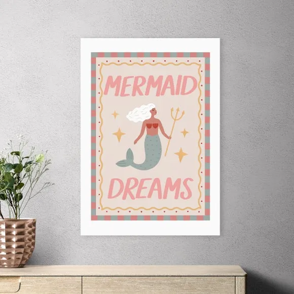 Mermaid Dreams Art Print - Pink image