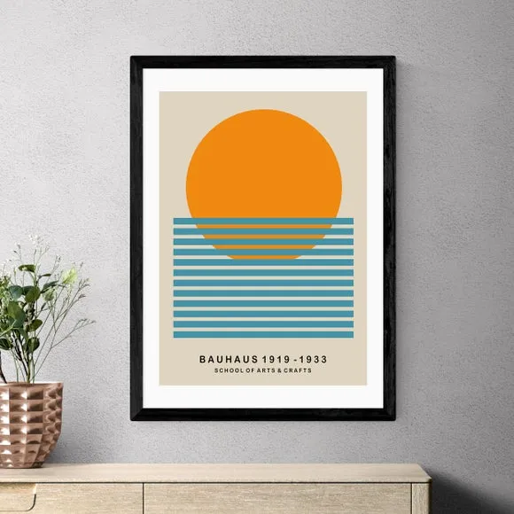 Mid Century Wall Print - Orange, Paper