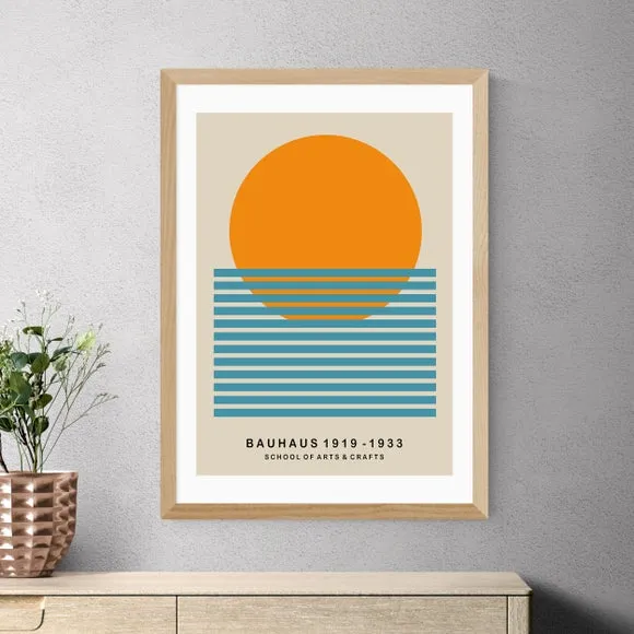 Mid Century Wall Print - Orange, Paper