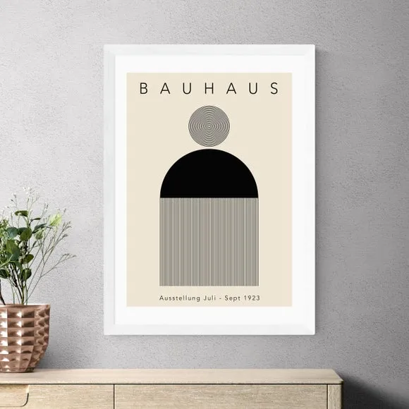 Minimal Bauhaus Wall Print - Black, Paper