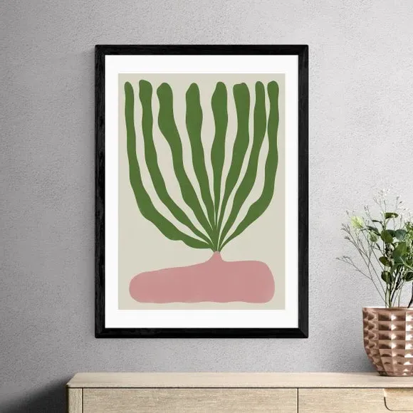 Modern Vase Art Print - Green