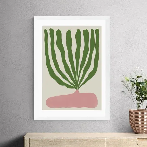Modern Vase II Art Print - Green