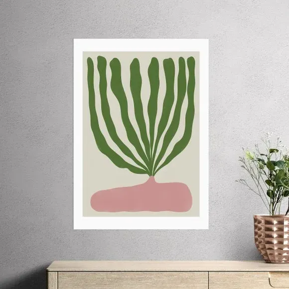 Modern Vase II Art Print - Green image
