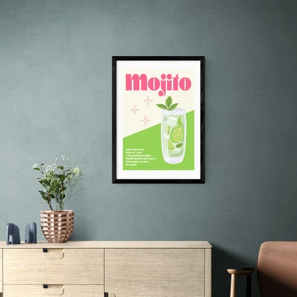 Mojito Cocktail Wall Print - Green