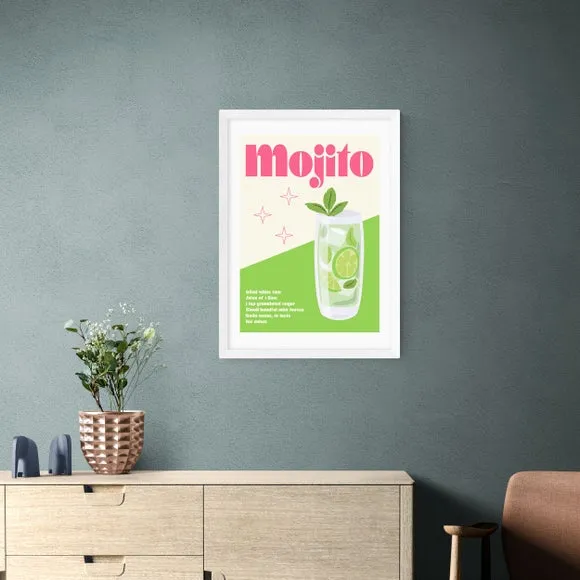 Mojito Cocktail Wall Print - Green