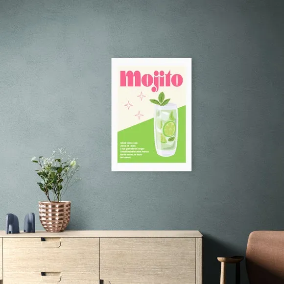 Mojito Cocktail Wall Print - Green
