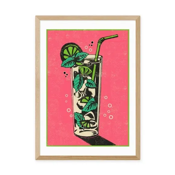 Mojito Wall Print - Pink, Paper