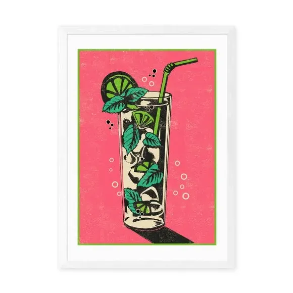 Mojito Wall Print - Pink, Paper